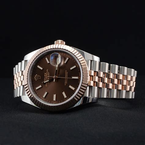 rolex datejust 41 rose gold chocolate dial